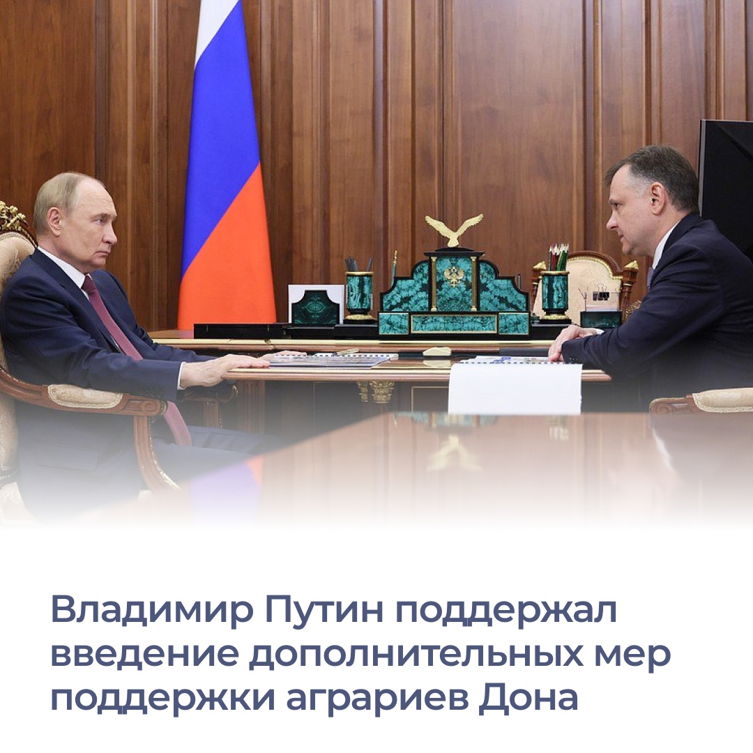 Президент провел рабочую встречу с врио губернатора Ростовской области...