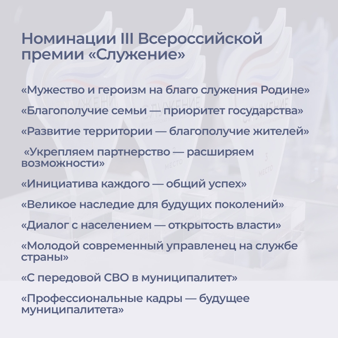 Стартовал прием заявок на III Всероссийскую муниципальную премию «Служ...