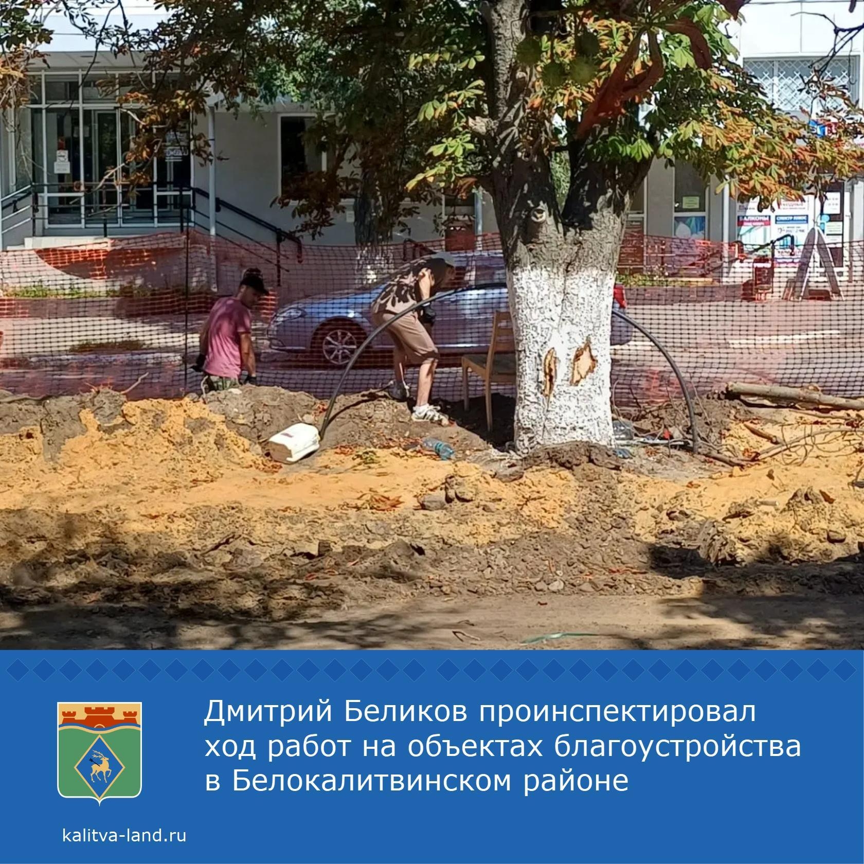  Первый заместитель министра жилищно-коммунального хозяйства Дмитрий Беликов проинспектировал ход выполнения работ на объектах благоустройства в город...