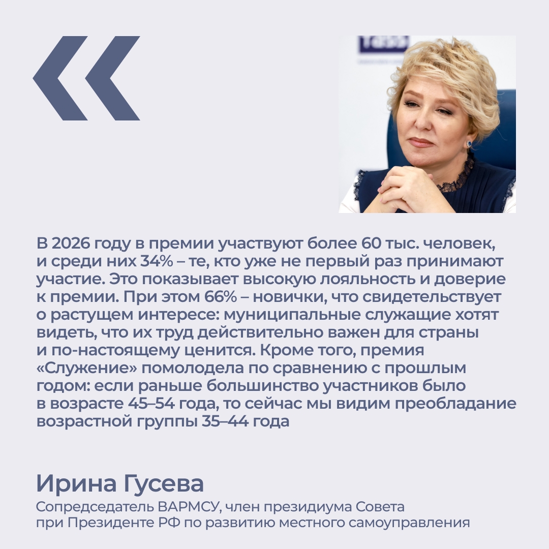 На III Всероссийскую муниципальную премию «Служение» подано более 61 т...