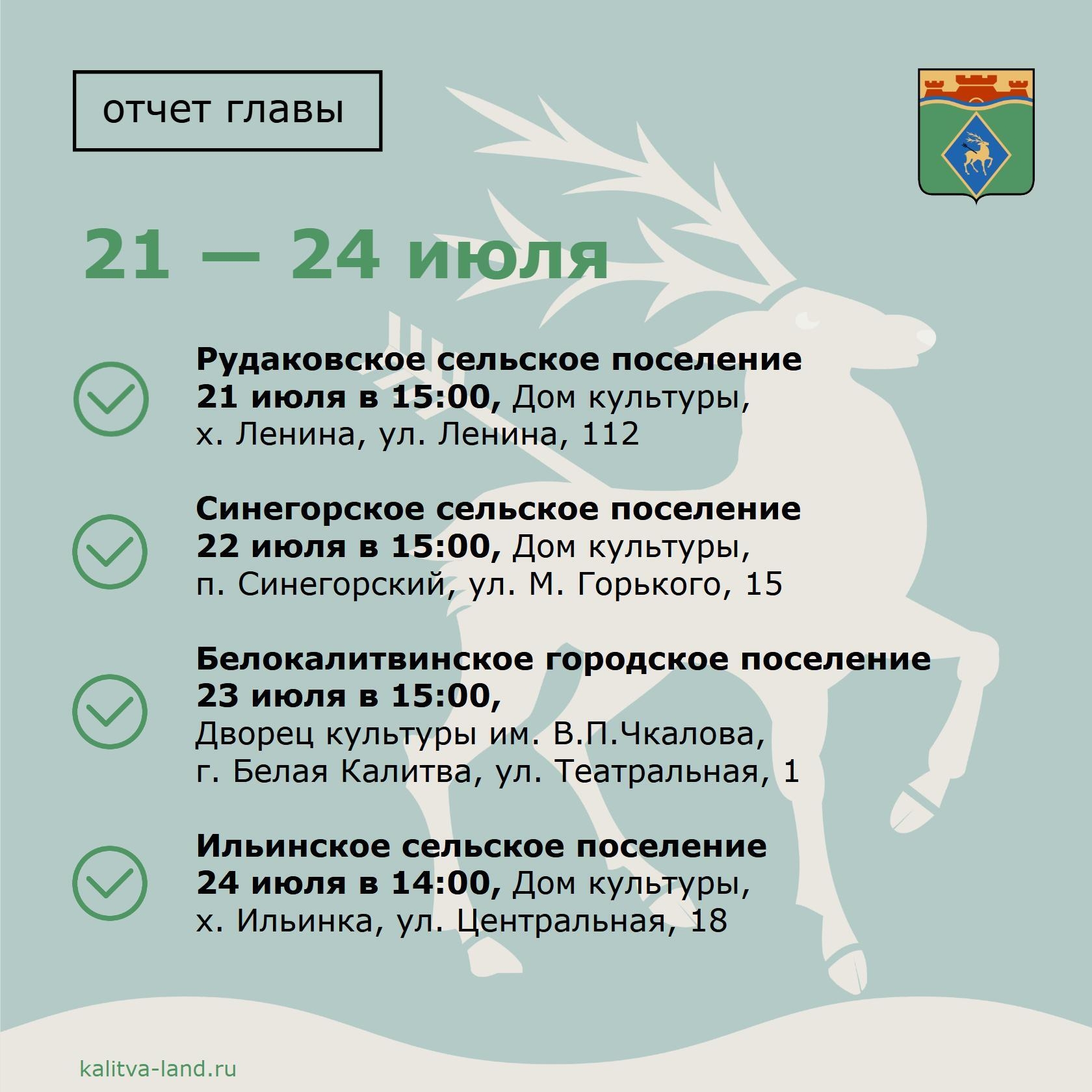  В Белокалитвинском районе пройдут отчеты главы администрации района Ольги Мельниковой, а также глав администраций городских и сельских поселений.
