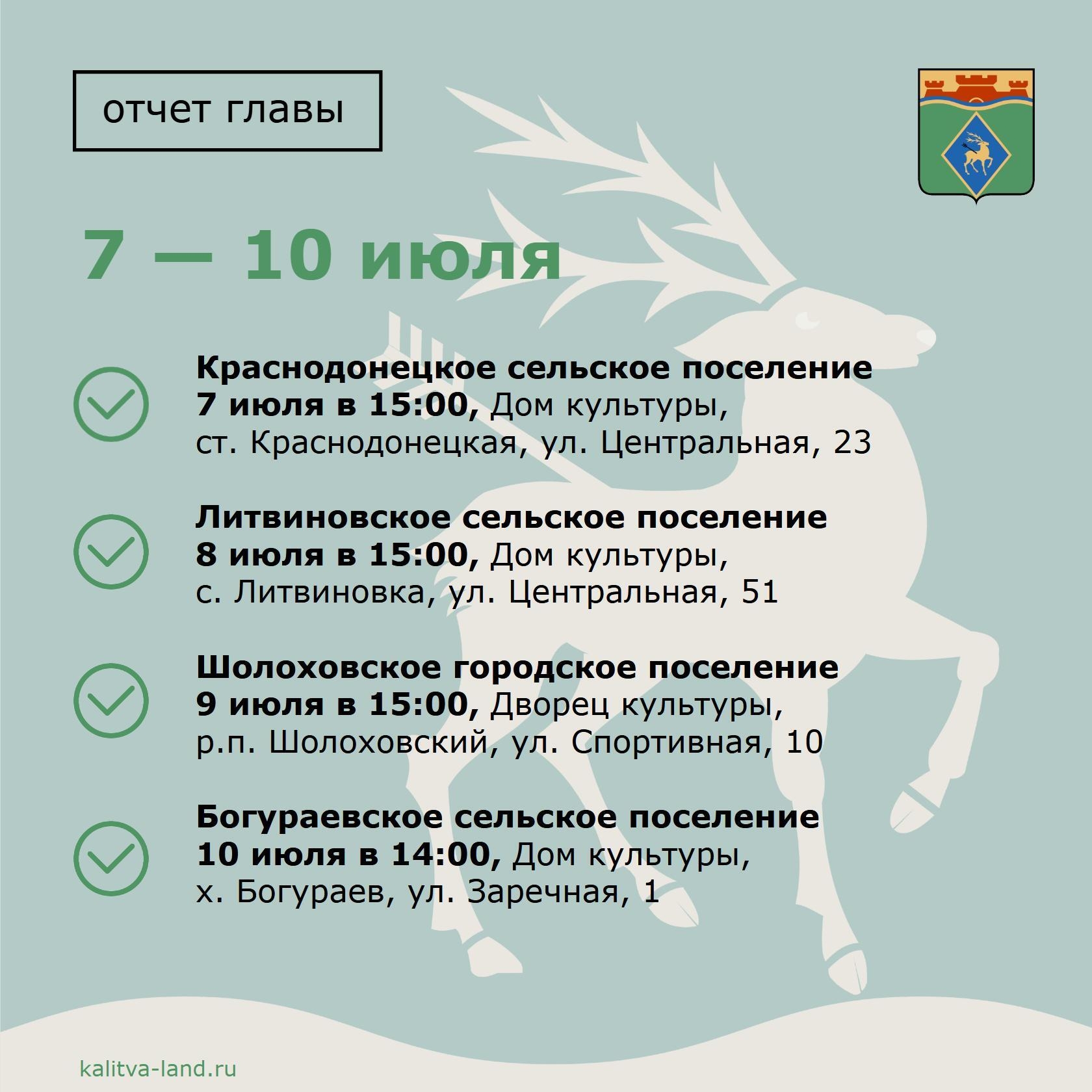  В Белокалитвинском районе пройдут отчеты главы администрации района Ольги Мельниковой, а также глав администраций городских и сельских поселений.